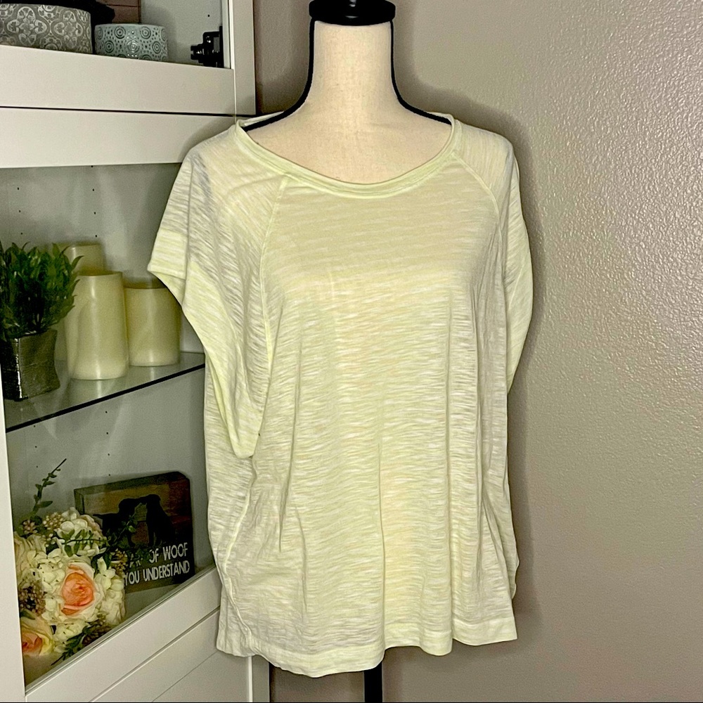 Free People Striped Yellow‎ Tee NWOT Small